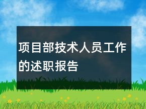 項目部技術(shù)人員工作的述職報告