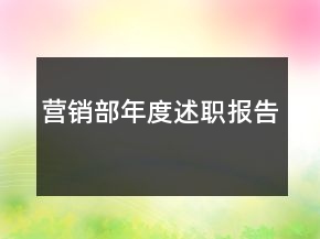 營銷部年度述職報(bào)告