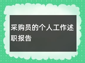 采購員的個人工作述職報告