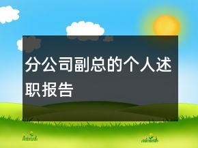 分公司副總的個人述職報告