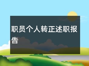 職員個人轉(zhuǎn)正述職報告