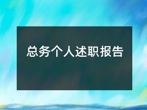 總務(wù)個人述職報告