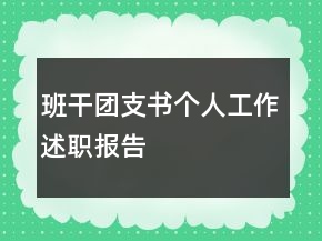 班干團支書個人工作述職報告