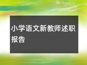 小學(xué)語文新教師述職報告