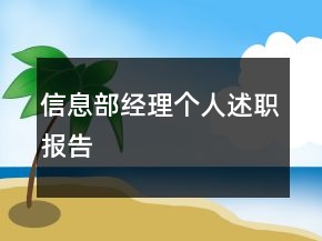 信息部經(jīng)理個(gè)人述職報(bào)告