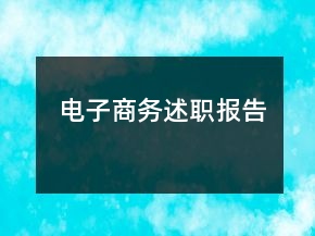 電子商務(wù)述職報告