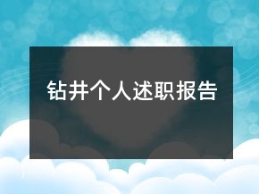 鉆井個人述職報告