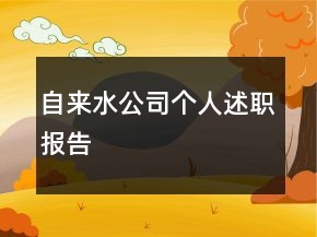 自來水公司個人述職報告