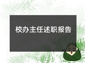 校辦主任述職報(bào)告