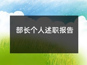 部長(zhǎng)個(gè)人述職報(bào)告