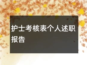 護士考核表個人述職報告