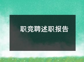 職競聘述職報告