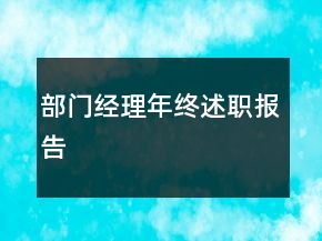 部門經(jīng)理年終述職報告