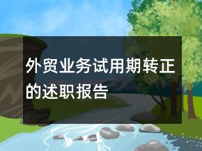 外貿(mào)業(yè)務(wù)試用期轉(zhuǎn)正的述職報(bào)告