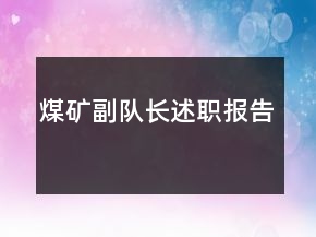 煤礦副隊長述職報告