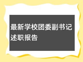 最新學(xué)校團委副書記述職報告