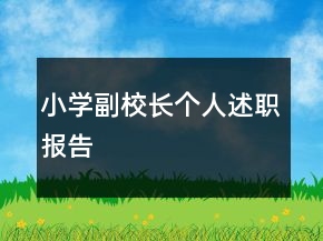 小學(xué)副校長個人述職報告