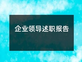 企業(yè)領(lǐng)導(dǎo)述職報(bào)告