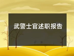 武警士官述職報告