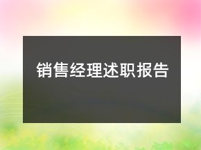 銷售經(jīng)理述職報(bào)告