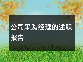 公司采購(gòu)經(jīng)理的述職報(bào)告
