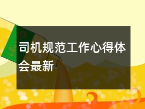 司機(jī)規(guī)范工作心得體會最新