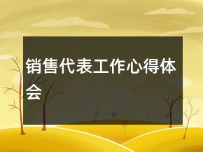 銷售代表工作心得體會(huì)