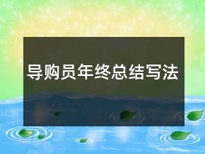 導購員年終總結寫法