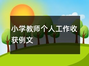 小學(xué)教師個人工作收獲例文