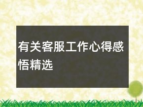 有關(guān)客服工作心得感悟精選