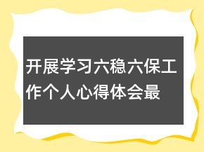 開展學(xué)習(xí)六穩(wěn)六保工作個人心得體會最新精選