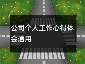 公司個人工作心得體會通用
