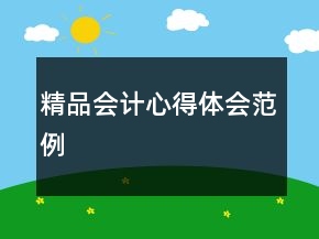 精品會計心得體會范例