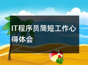 IT程序員簡短工作心得體會