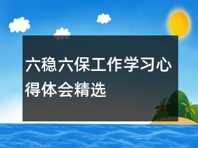 六穩(wěn)六保工作學(xué)習(xí)心得體會(huì)精選