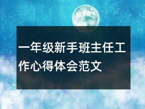 一年級(jí)新手班主任工作心得體會(huì)范文