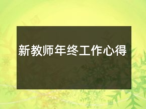 新教師年終工作心得