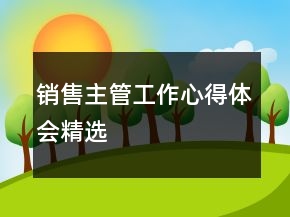 銷售主管工作心得體會(huì)精選