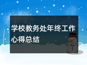學校教務處年終工作心得總結