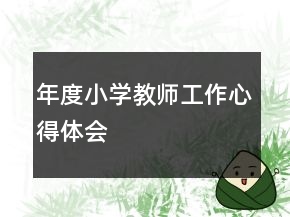 年度小學(xué)教師工作心得體會