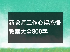 新教師工作心得感悟教案大全800字