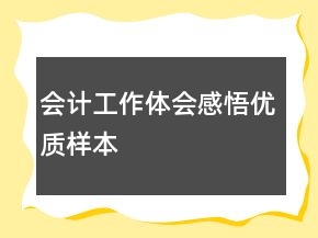會(huì)計(jì)工作體會(huì)感悟優(yōu)質(zhì)樣本