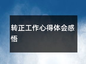轉(zhuǎn)正工作心得體會(huì)感悟