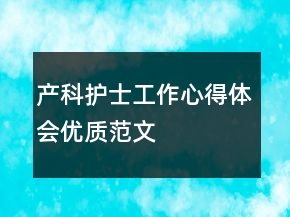 產(chǎn)科護(hù)士工作心得體會優(yōu)質(zhì)范文