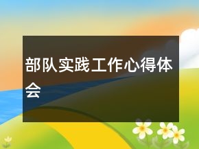 部隊(duì)實(shí)踐工作心得體會(huì)