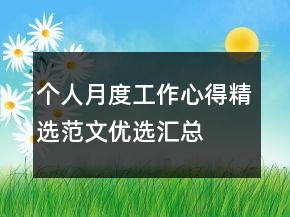 個人月度工作心得精選范文優(yōu)選匯總