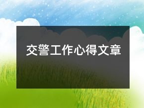 交警工作心得文章