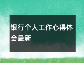銀行個人工作心得體會最新