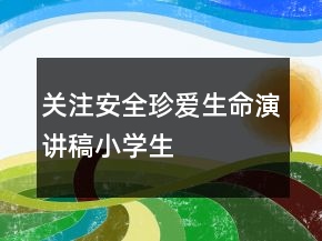 關(guān)注安全珍愛生命演講稿小學(xué)生