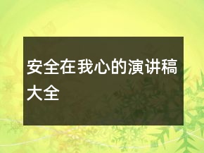 安全在我心的演講稿大全